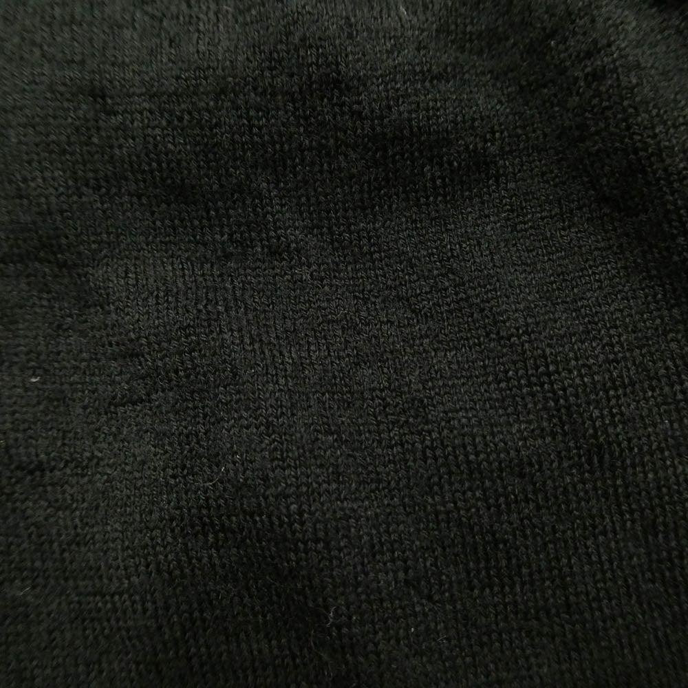 MONCLER モンクレール 22AW H20919C00029 ロゴ ワッペン ハイゲージ ウール クルーネック ニットセーター ブラック系 L【中古】