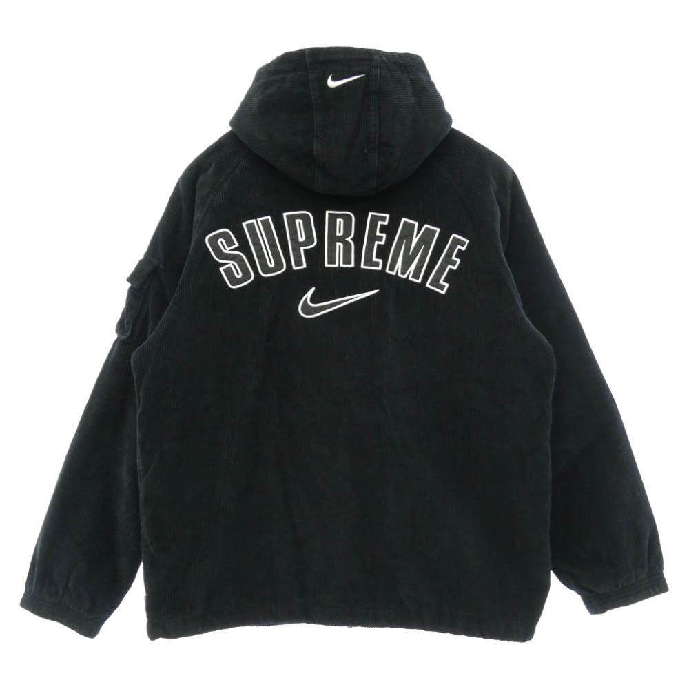 Supreme シュプリーム NIKE ナイキ 22SS × NIKE ナイキ Arc Corduroy Hooded Jacket アーク コーデュロイ フーデッド ジャケット ブラック系 M【中古】