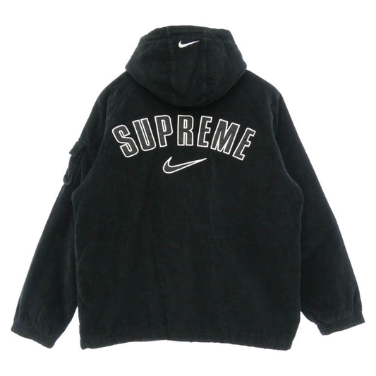 Supreme シュプリーム NIKE ナイキ 22SS × NIKE ナイキ Arc Corduroy Hooded Jacket アーク コーデュロイ フーデッド ジャケット ブラック系 M【中古】