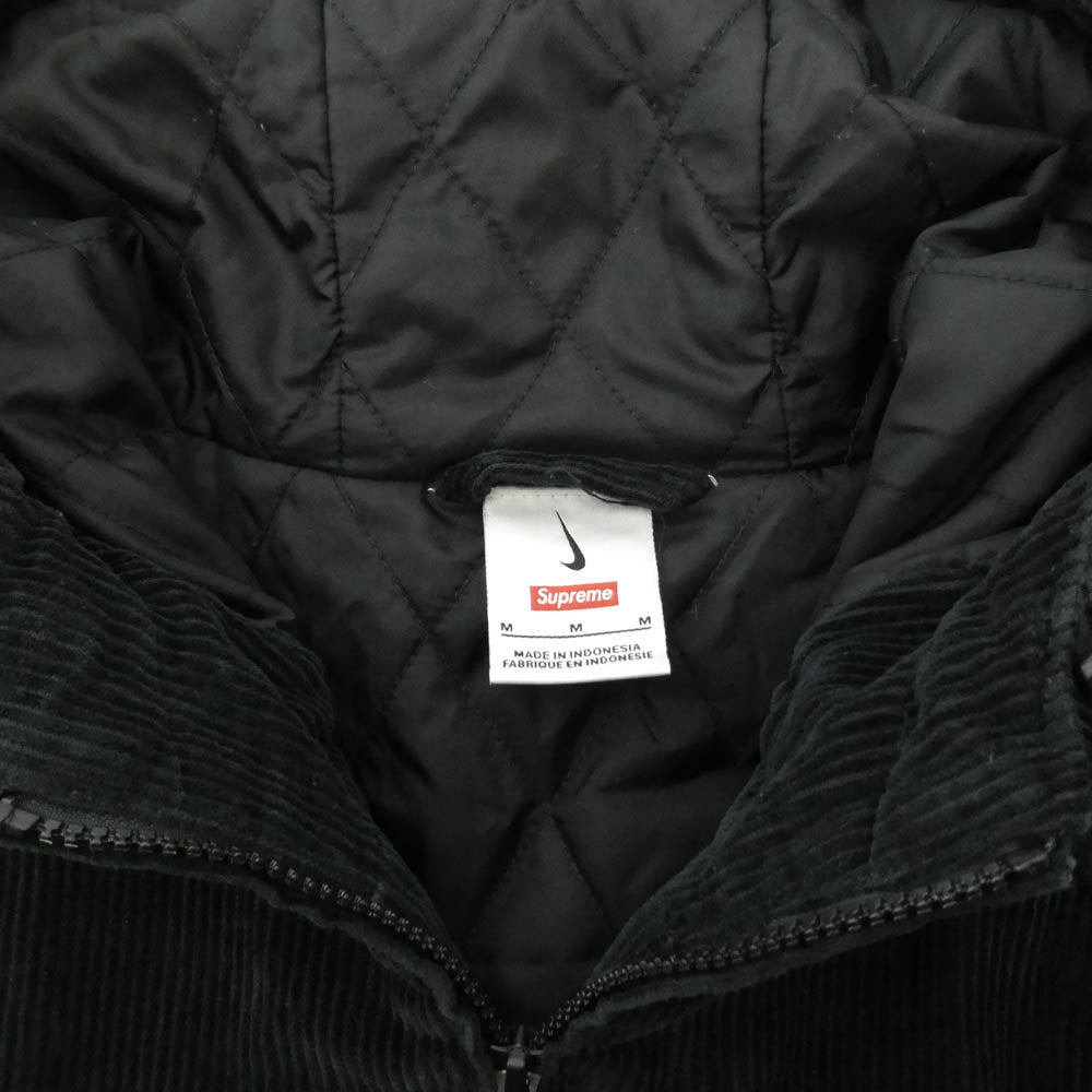 Supreme シュプリーム NIKE ナイキ 22SS × NIKE ナイキ Arc Corduroy Hooded Jacket アーク コーデュロイ フーデッド ジャケット ブラック系 M【中古】