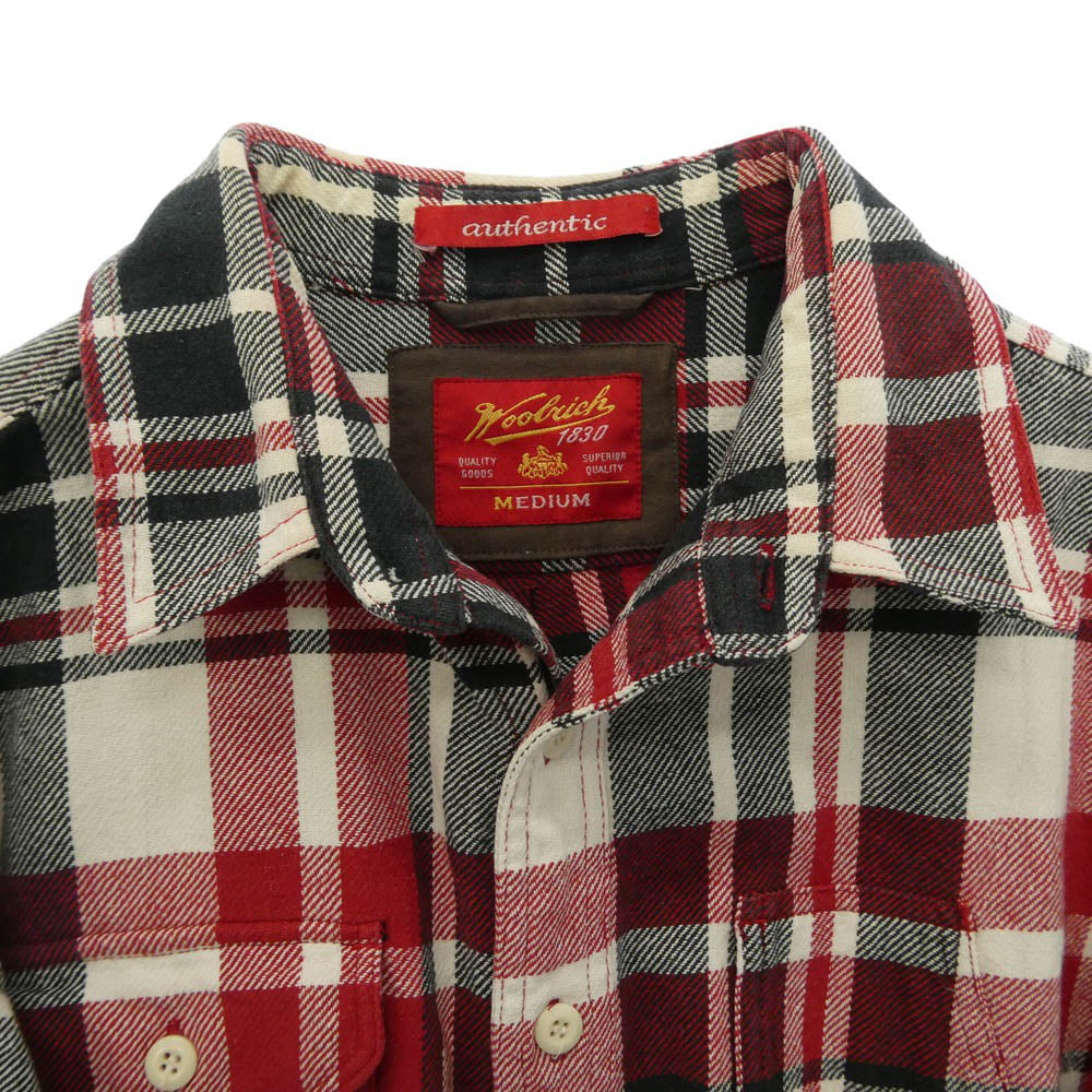 WOOLRICH ウールリッチ 長袖 チェック シャツ マルチカラー系 レッド系 M【中古】