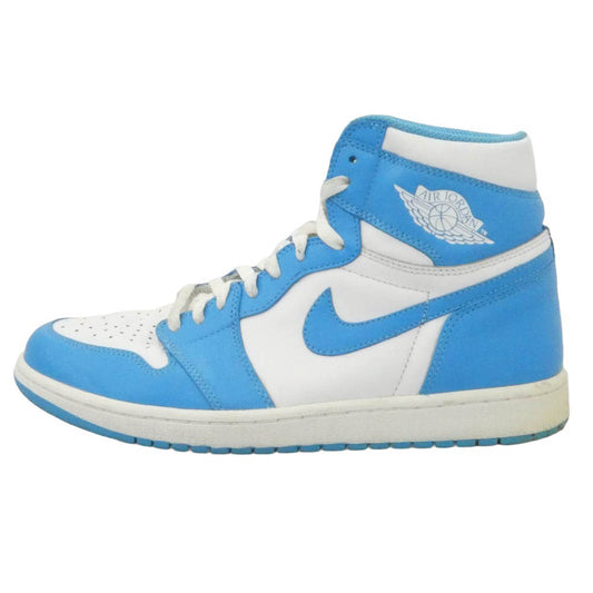NIKE ナイキ 555088-117 Air Jordan 1 Retro High UNC AJ1 エアジョーダン1 レトロ ハイ ハイカット スニーカー ライトブルー系 ホワイト系 28.5cm【中古】