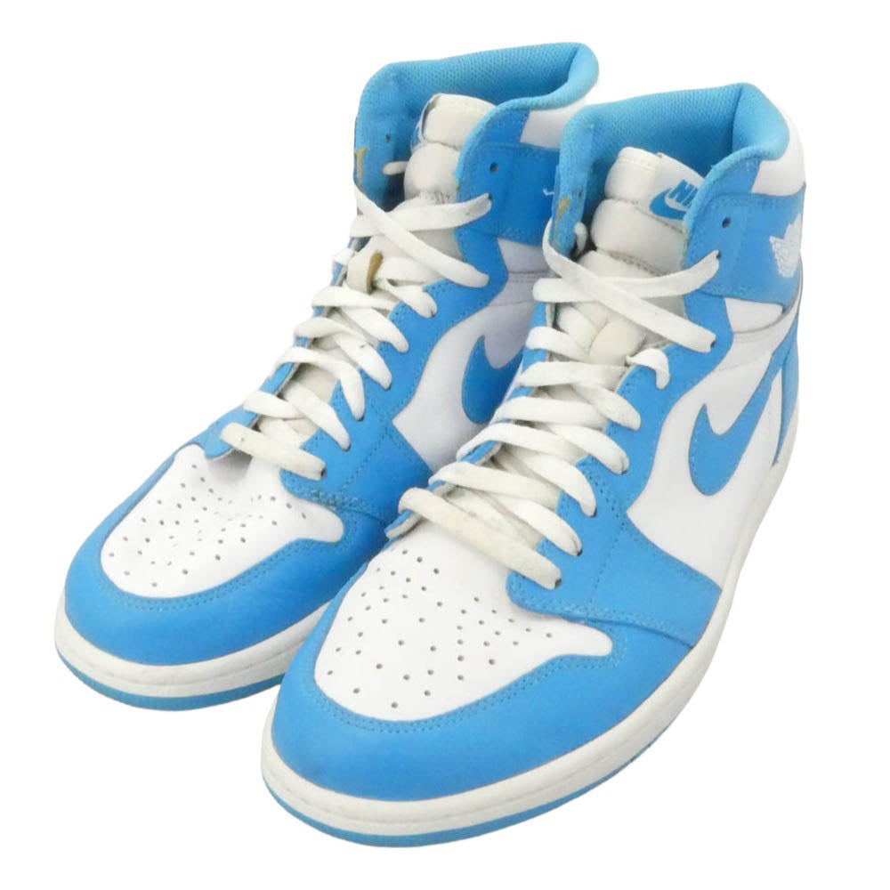 NIKE ナイキ 555088-117 Air Jordan 1 Retro High UNC AJ1 エアジョーダン1 レトロ ハイ ハイカット スニーカー ライトブルー系 ホワイト系 28.5cm【中古】