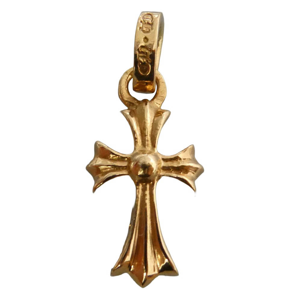 CHROME HEARTS クロムハーツ（原本無） 2026年購入時レシート原本付属 22K CRS BBYFAT P SAP B ベイビーファットチャーム パヴェブルーサファイア ペンダントトップ ゴールド系 ブルー系【極上美品】【中古】