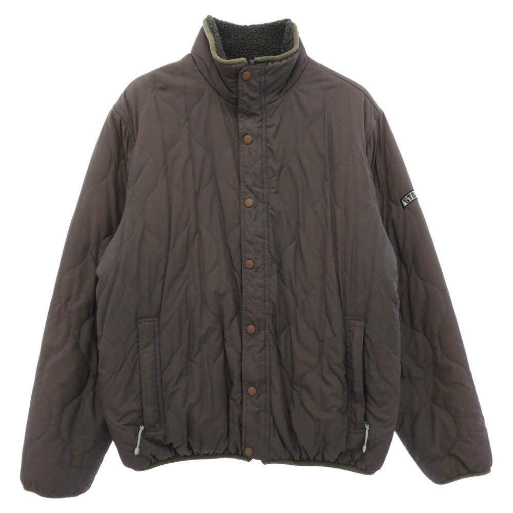 STUSSY ステューシー 00s Old Stussy リバーシブル フリース ナイロンキルト ジャケット ブラウン系 L【中古】