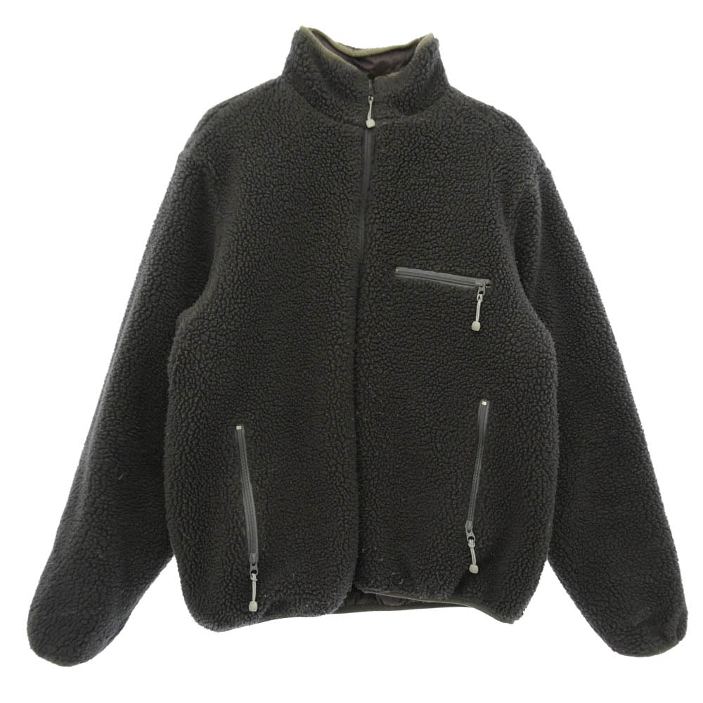STUSSY ステューシー 00s Old Stussy リバーシブル フリース ナイロンキルト ジャケット ブラウン系 L【中古】