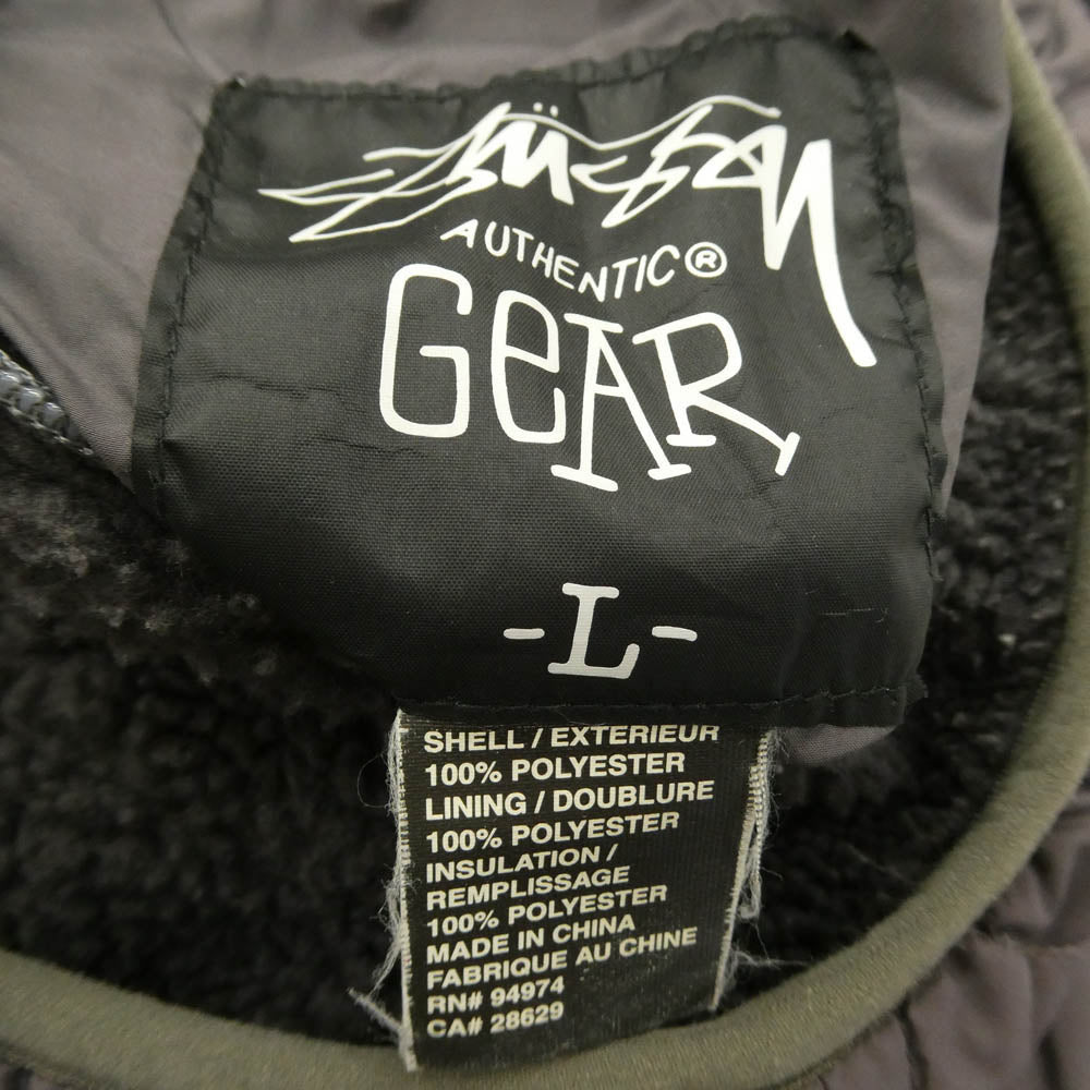 STUSSY ステューシー 00s Old Stussy リバーシブル フリース ナイロンキルト ジャケット ブラウン系 L【中古】