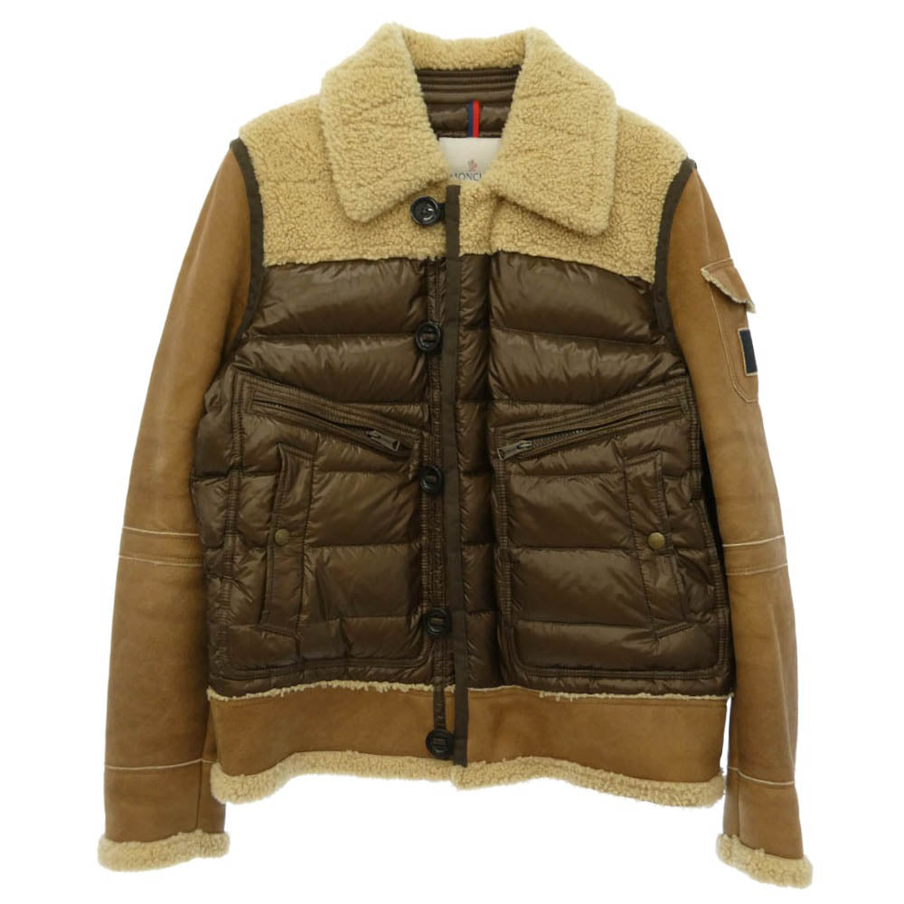 MONCLER モンクレール 220914131215 DELACROIX ドラクロア ムートン ダウンジャケット ブラウン系 3【中古】