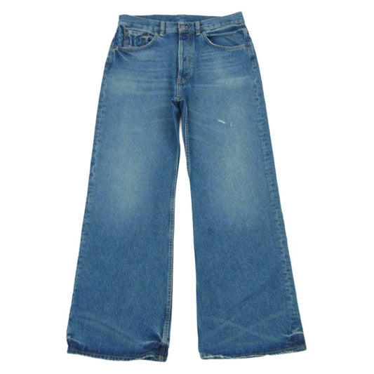 ACNE STUDIOS アクネストゥディオズ B00325 2021M ダメージ加工 ワイドレッグ デニム パンツ インディゴブルー系 30【中古】