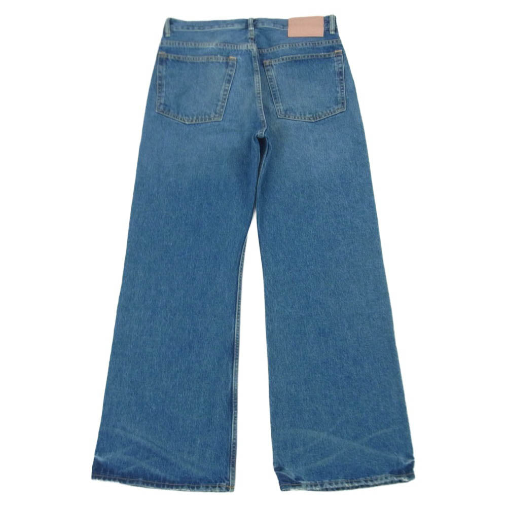 ACNE STUDIOS アクネストゥディオズ B00325 2021M ダメージ加工 ワイドレッグ デニム パンツ インディゴブルー系 30【中古】