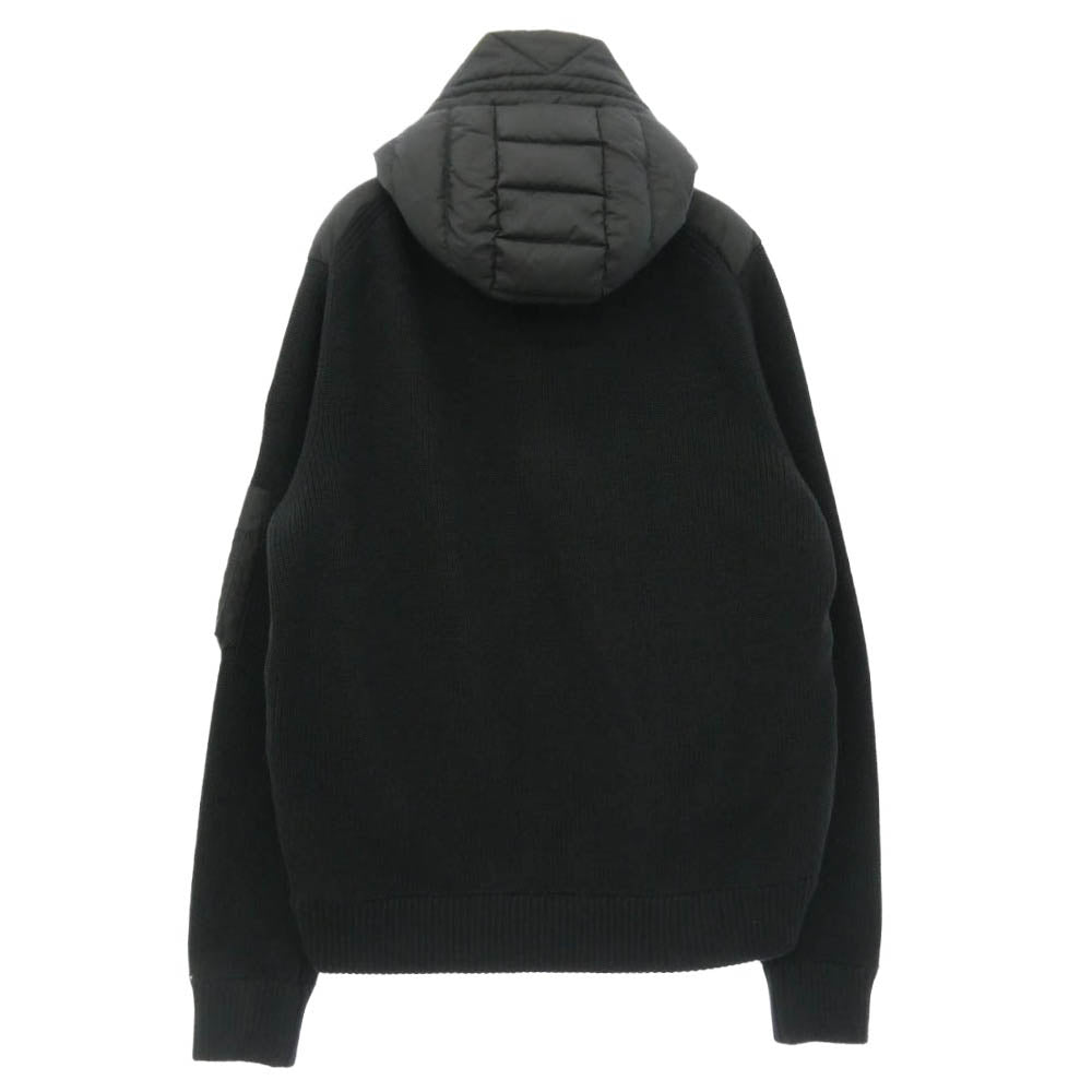 MONCLER モンクレール H20919B50800 CARDIGAN TRICOT ニット切替 ロゴワッペン ダウン ジャケット ブラック系 XL【中古】