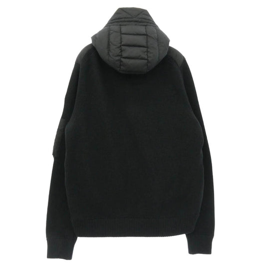 MONCLER モンクレール H20919B50800 CARDIGAN TRICOT ニット切替 ロゴワッペン ダウン ジャケット ブラック系 XL【中古】