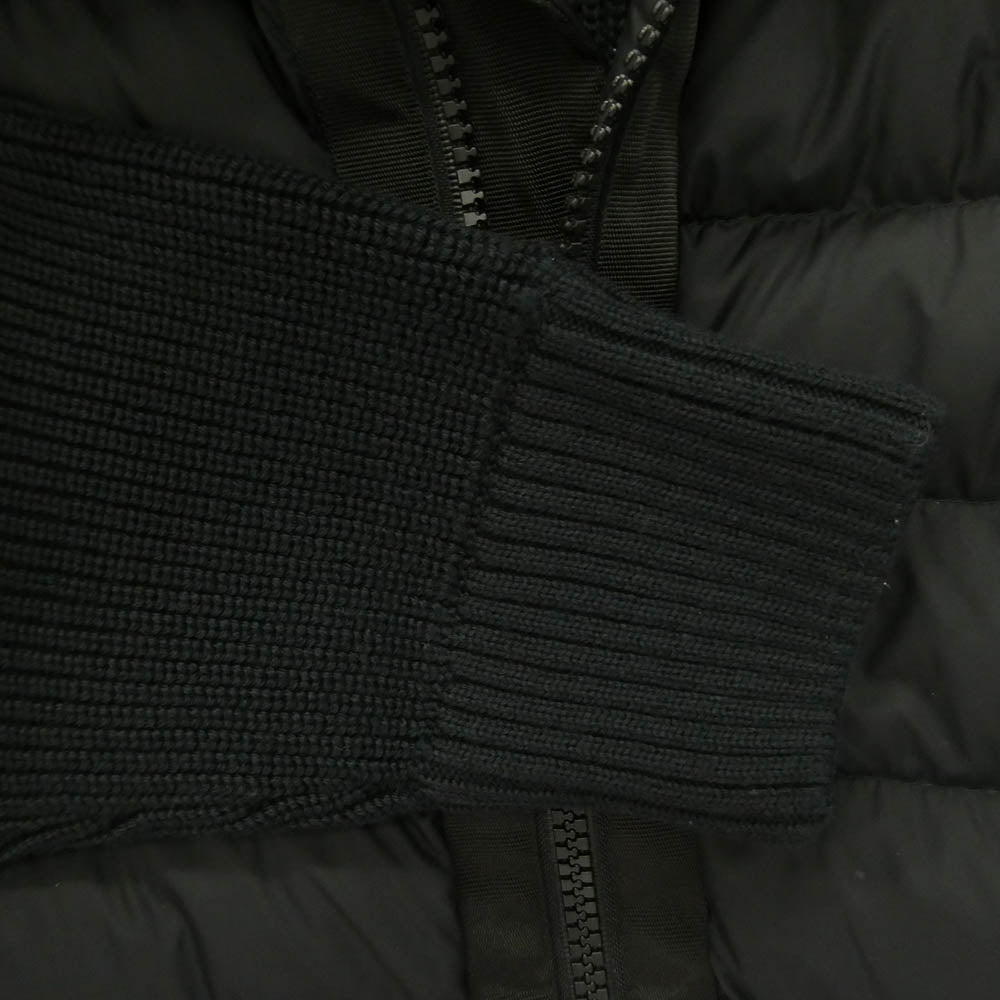 MONCLER モンクレール H20919B50800 CARDIGAN TRICOT ニット切替 ロゴワッペン ダウン ジャケット ブラック系 XL【中古】