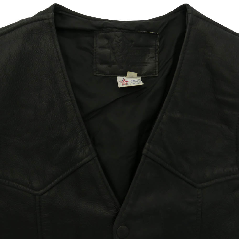 ブランデッドガーメンツ USA製 Vintage ヴィンテージ レザー ベスト ブラック系 42【中古】