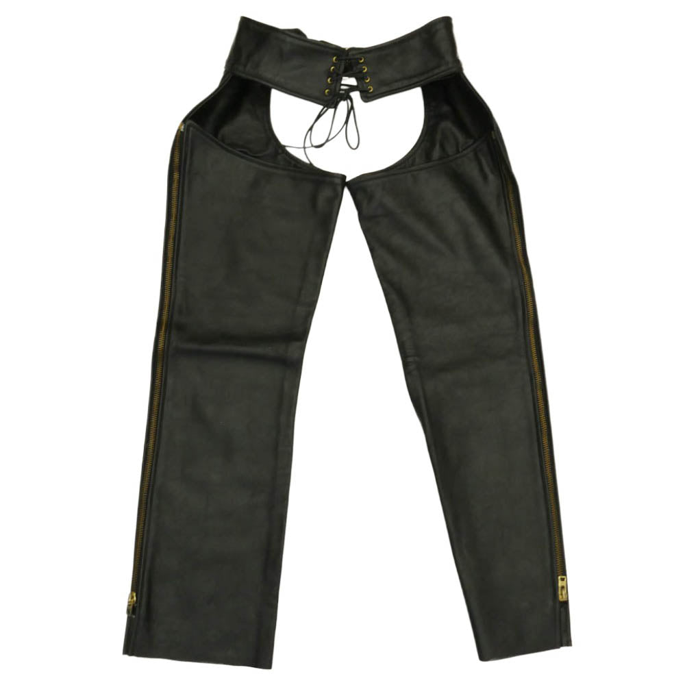 VANSON バンソン バイクウェア レザー チャップス パンツ ブラック系 24【中古】
