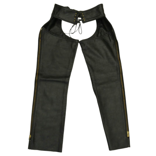 VANSON バンソン バイクウェア レザー チャップス パンツ ブラック系 24【中古】