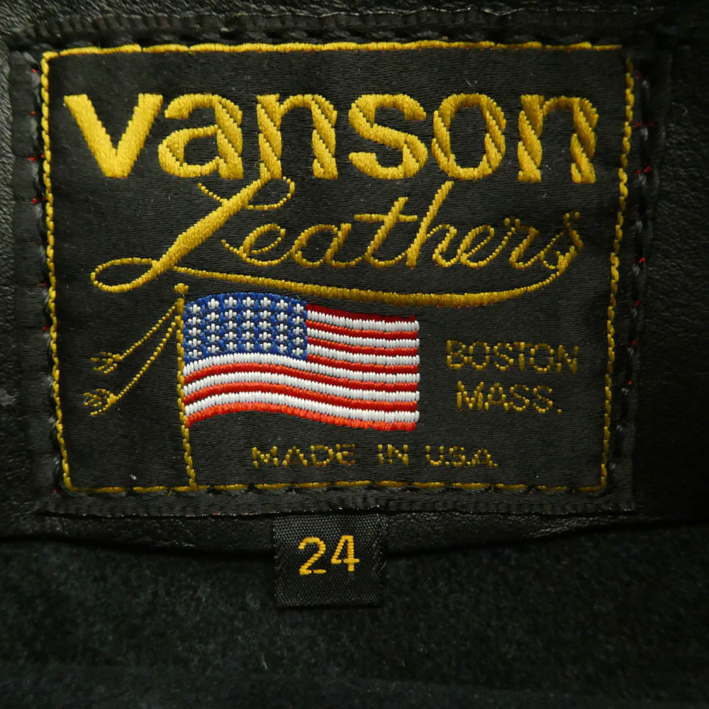 VANSON バンソン バイクウェア レザー チャップス パンツ ブラック系 24【中古】