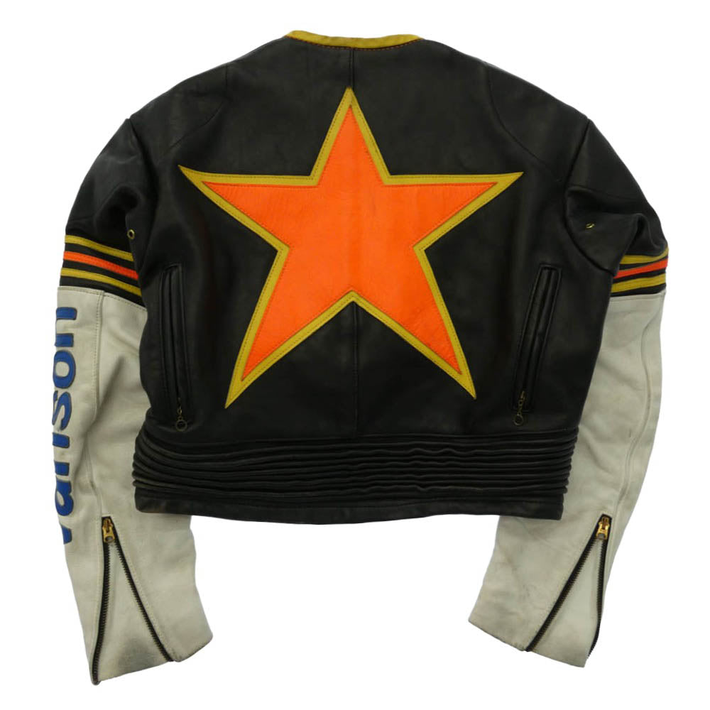 VANSON バンソン TALON ZIP USA製 ワンスター チーム レーシング レザー ジャケット ブラック系 42【中古】