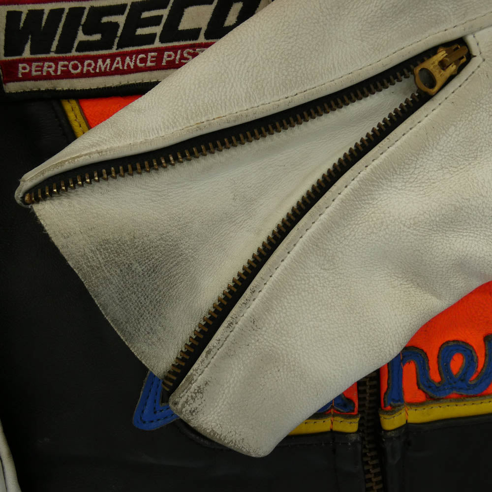VANSON バンソン TALON ZIP USA製 ワンスター チーム レーシング レザー ジャケット ブラック系 42【中古】