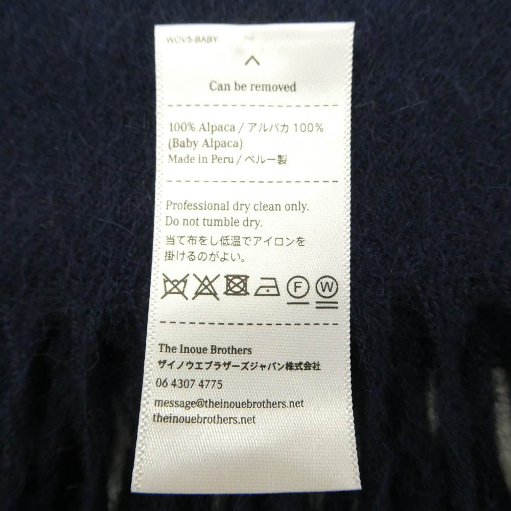 ザイノウエブラザーズ WOV5-BABY アルパカ フリンジ マフラー ネイビー ネイビー系【美品】【中古】