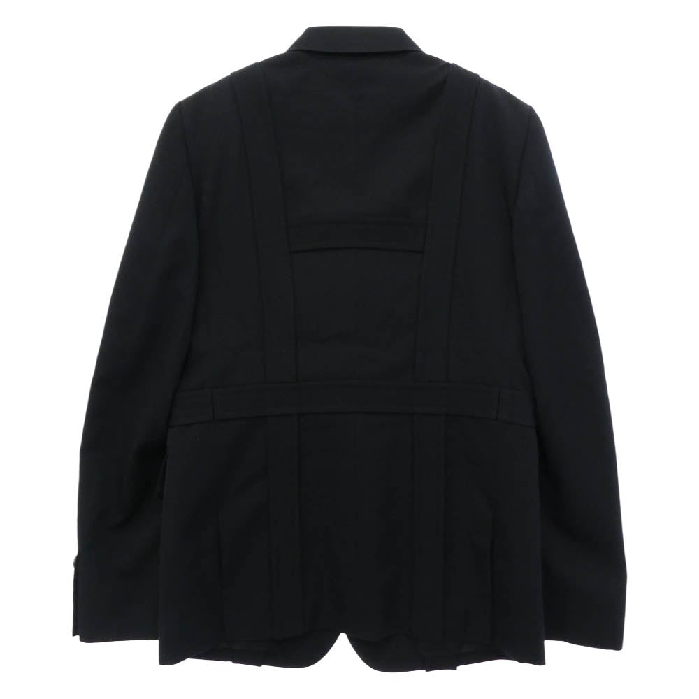 COMME des GARCONS HOMME DEUX コムデギャルソンオムドゥ 26SS DQ-J045 BELTED JACKET ベルテッドデザイン ダブルバックル パラシュート テーラードジャケット ネイビー系 XS【極上美品】【中古】
