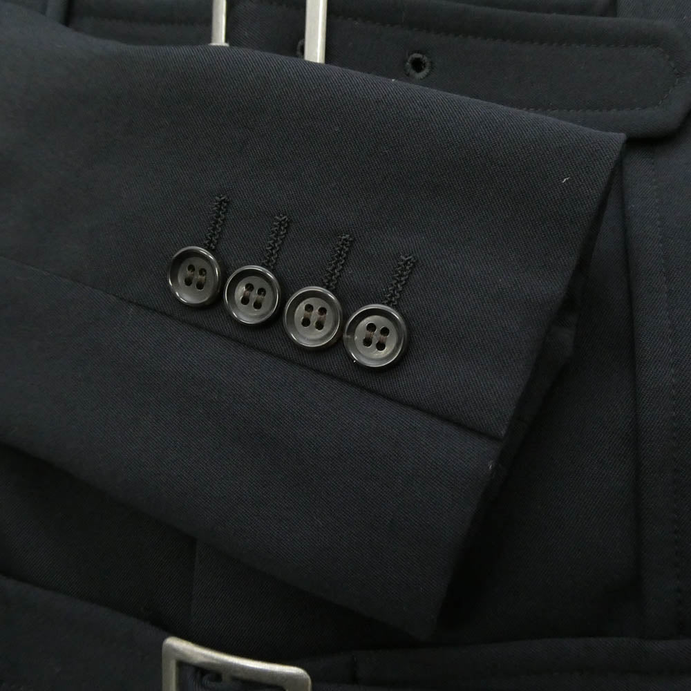 COMME des GARCONS HOMME DEUX コムデギャルソンオムドゥ 26SS DQ-J045 BELTED JACKET ベルテッドデザイン ダブルバックル パラシュート テーラードジャケット ネイビー系 XS【極上美品】【中古】