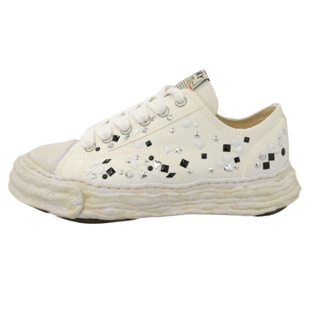 MIHARA YASUHIRO ミハラヤスヒロ A16FW724 PETERSON23 OG Sole Embellished Canvas Low top Sneaker ピーターソン23 オージー ソール エンブリッシュド キャンバス ローカット スニーカー ホワイト系 41【新古品】【未使用】【中古】