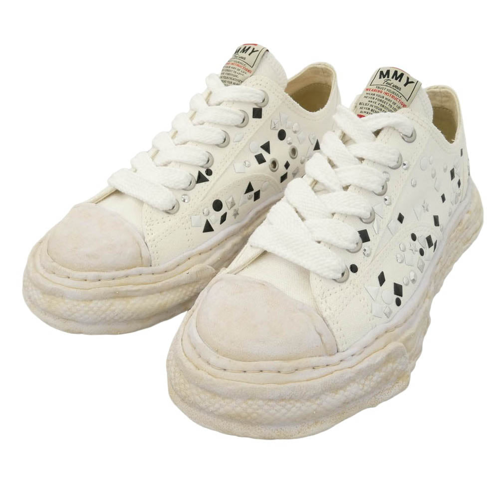 MIHARA YASUHIRO ミハラヤスヒロ A16FW724 PETERSON23 OG Sole Embellished Canvas Low top Sneaker ピーターソン23 オージー ソール エンブリッシュド キャンバス ローカット スニーカー ホワイト系 41【新古品】【未使用】【中古】