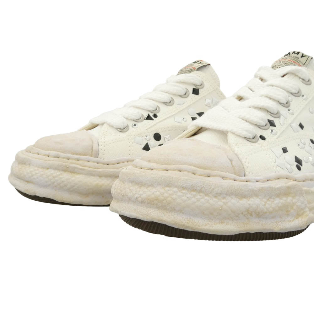 MIHARA YASUHIRO ミハラヤスヒロ A16FW724 PETERSON23 OG Sole Embellished Canvas Low top Sneaker ピーターソン23 オージー ソール エンブリッシュド キャンバス ローカット スニーカー ホワイト系 41【新古品】【未使用】【中古】
