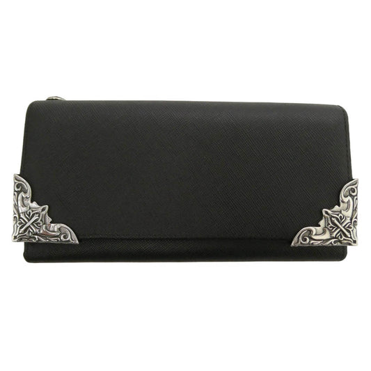 アルテミスクラシック ACW0015 ギャランティ付属 Genuine leather saffiano corner wallet 本革 サフィアーノ コーナー ウォレット 財布 ブラック系【中古】
