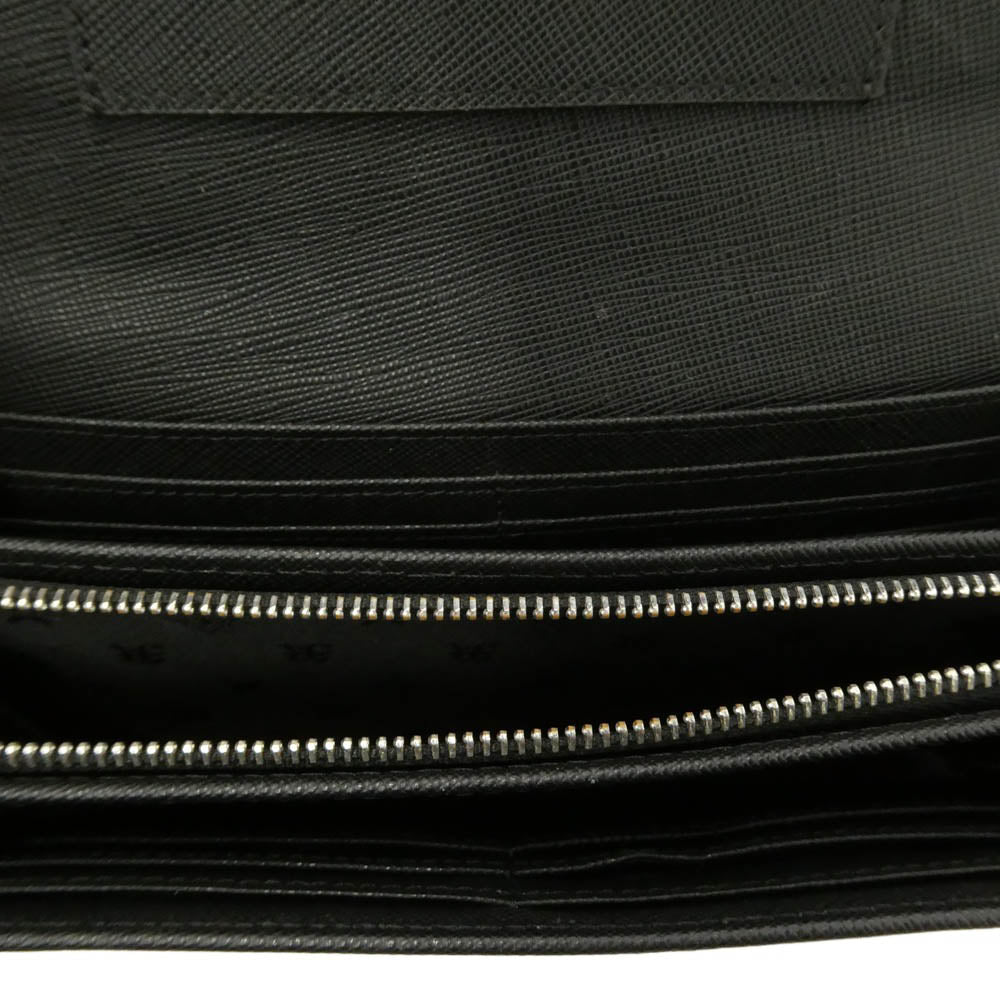 アルテミスクラシック ACW0015 ギャランティ付属 Genuine leather saffiano corner wallet 本革 サフィアーノ コーナー ウォレット 財布 ブラック系【中古】