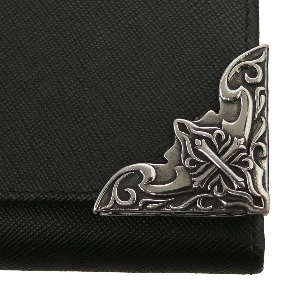 アルテミスクラシック ACW0015 ギャランティ付属 Genuine leather saffiano corner wallet 本革 サフィアーノ コーナー ウォレット 財布 ブラック系【中古】
