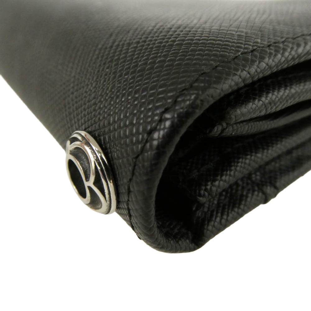 アルテミスクラシック ACW0015 ギャランティ付属 Genuine leather saffiano corner wallet 本革 サフィアーノ コーナー ウォレット 財布 ブラック系【中古】