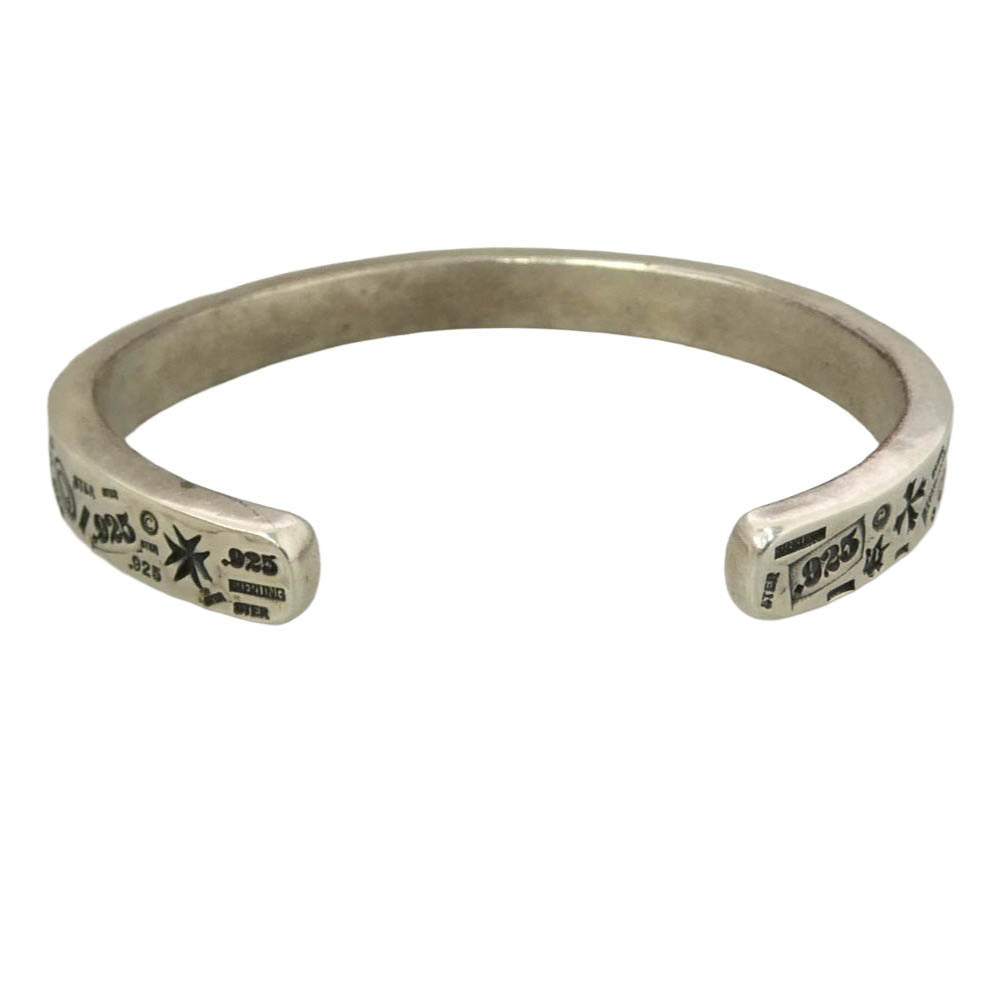 GABOR ガボール BG-102 ギャランティ付属 Gaboratory Multi Stamp Quarter Flat Bar Bangle 7mm Bold ガボラトリー マルチ スタンプ クォ―ター フラット バー バングル シルバー系【中古】
