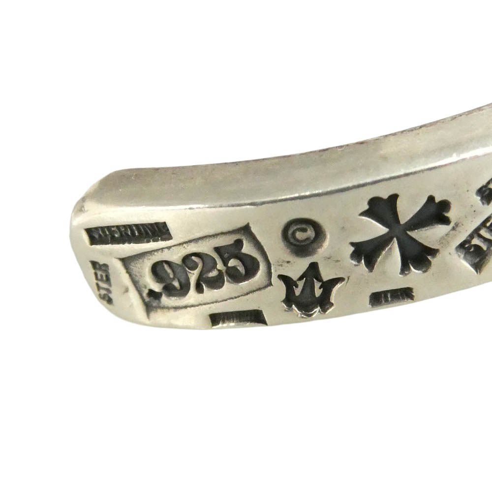 GABOR ガボール BG-102 ギャランティ付属 Gaboratory Multi Stamp Quarter Flat Bar Bangle 7mm Bold ガボラトリー マルチ スタンプ クォ―ター フラット バー バングル シルバー系【中古】