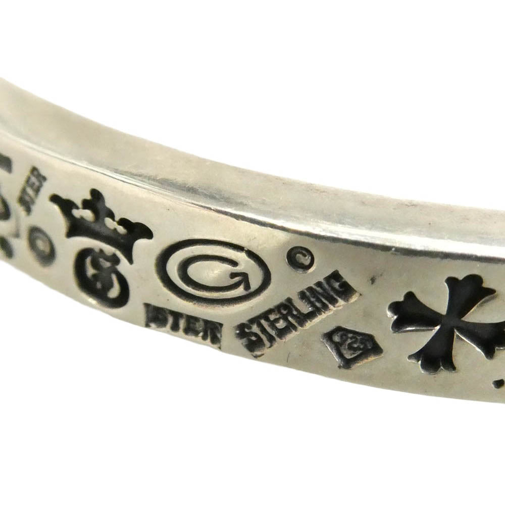 GABOR ガボール BG-102 ギャランティ付属 Gaboratory Multi Stamp Quarter Flat Bar Bangle 7mm Bold ガボラトリー マルチ スタンプ クォ―ター フラット バー バングル シルバー系【中古】