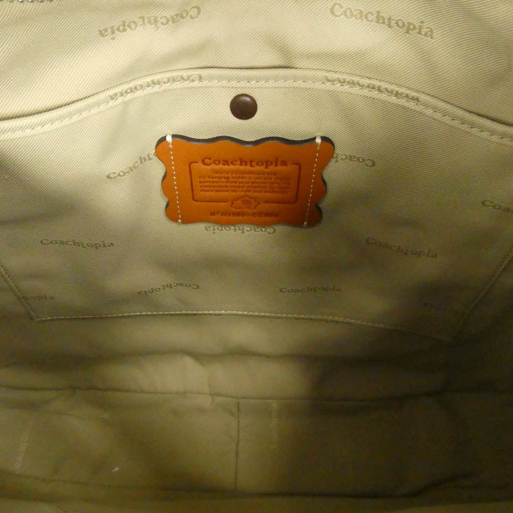 COACH コーチ CCM66 Coachtopia コーチトピア ラージ クレセント ショルダー トート バッグ ブラウン系【極上美品】【中古】