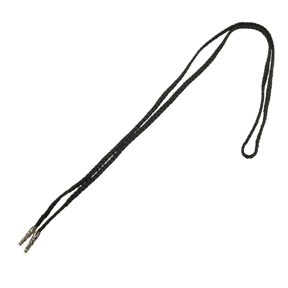CHROME HEARTS クロムハーツ（原本無） LEATHER BRAID SC スクロールチップ レザーブレード レザーブレイド ネックレス ブラック系【中古】