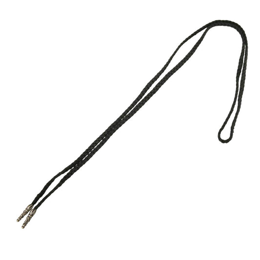 CHROME HEARTS クロムハーツ（原本無） LEATHER BRAID SC スクロールチップ レザーブレード レザーブレイド ネックレス ブラック系【中古】