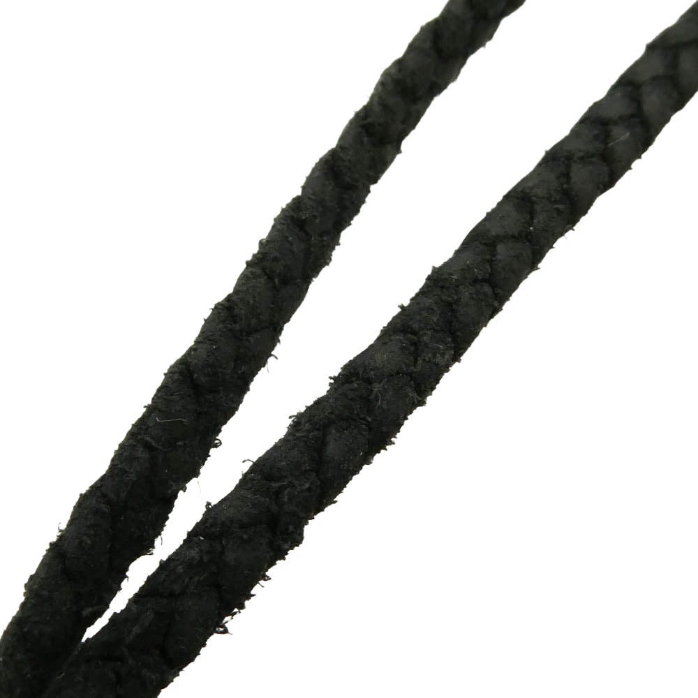 CHROME HEARTS クロムハーツ（原本無） LEATHER BRAID SC スクロールチップ レザーブレード レザーブレイド ネックレス ブラック系【中古】