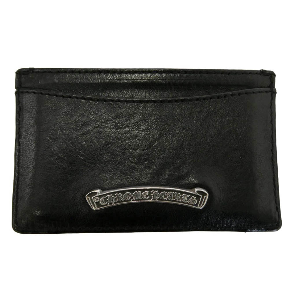 CHROME HEARTS クロムハーツ（原本無） JOTTER ジョッター スクロールラベル付き レザー カードケース ブラック系【中古】