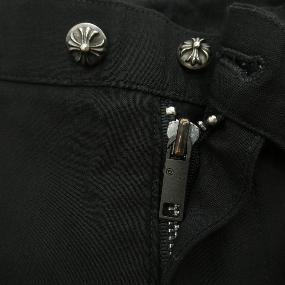 CHROME HEARTS クロムハーツ（原本無） クロスボールボタン フレアニー ウール トラウザー スラックス ロングパンツ ブラック系 32【中古】