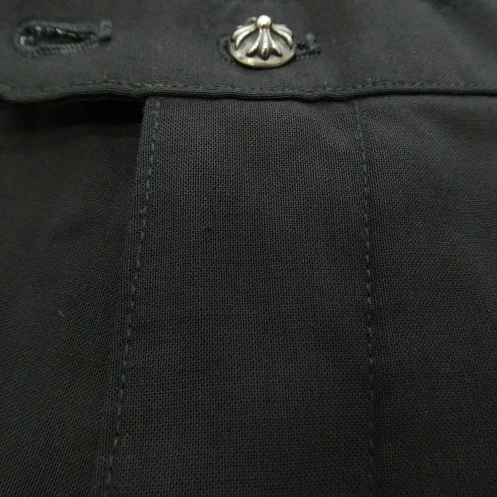 CHROME HEARTS クロムハーツ（原本無） クロスボールボタン フレアニー ウール トラウザー スラックス ロングパンツ ブラック系 32【中古】