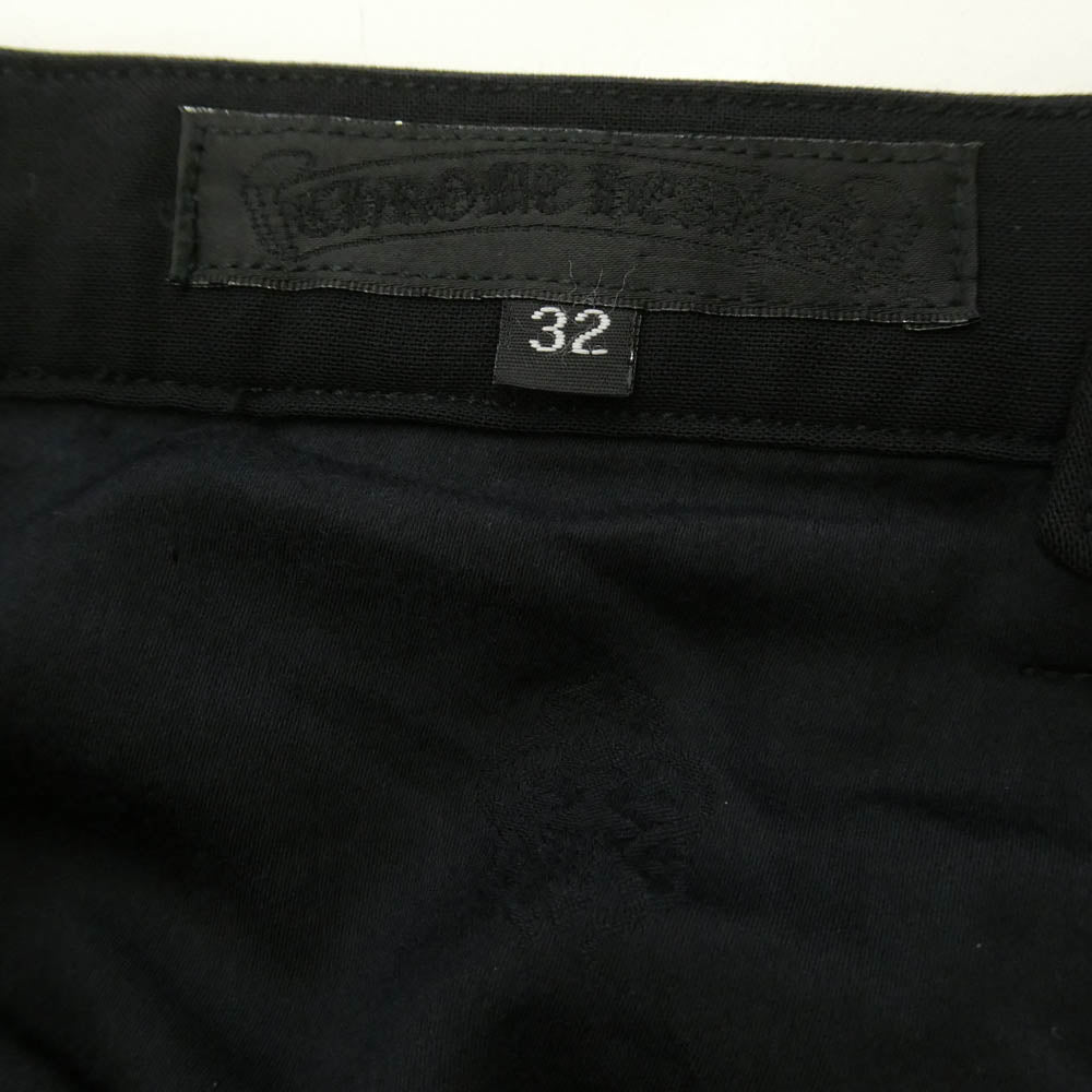 CHROME HEARTS クロムハーツ（原本無） クロスボールボタン フレアニー ウール トラウザー スラックス ロングパンツ ブラック系 32【中古】