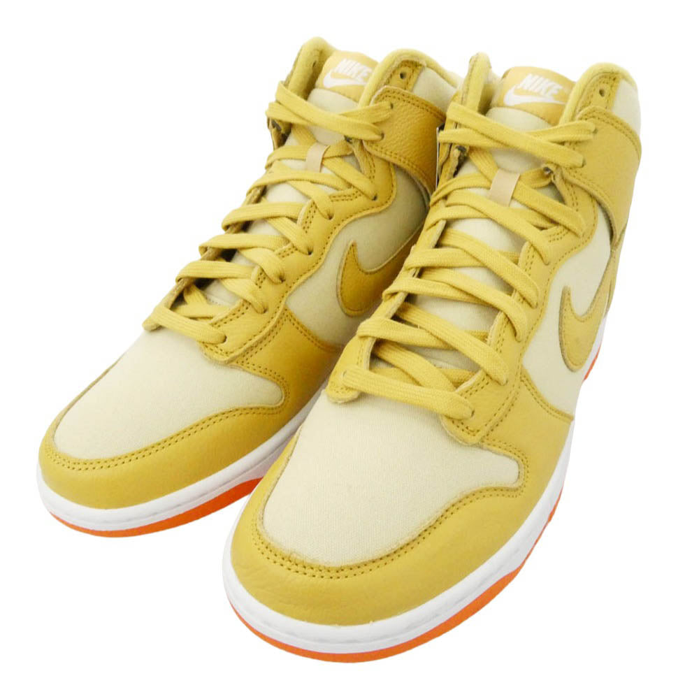 NIKE ナイキ DV7215-700 Dunk High Retro PRM Gold Canvas ダンク ハイ レトロ プレミアム ゴールドキャンバス スニーカー ゴールド系 29cm【美品】【中古】