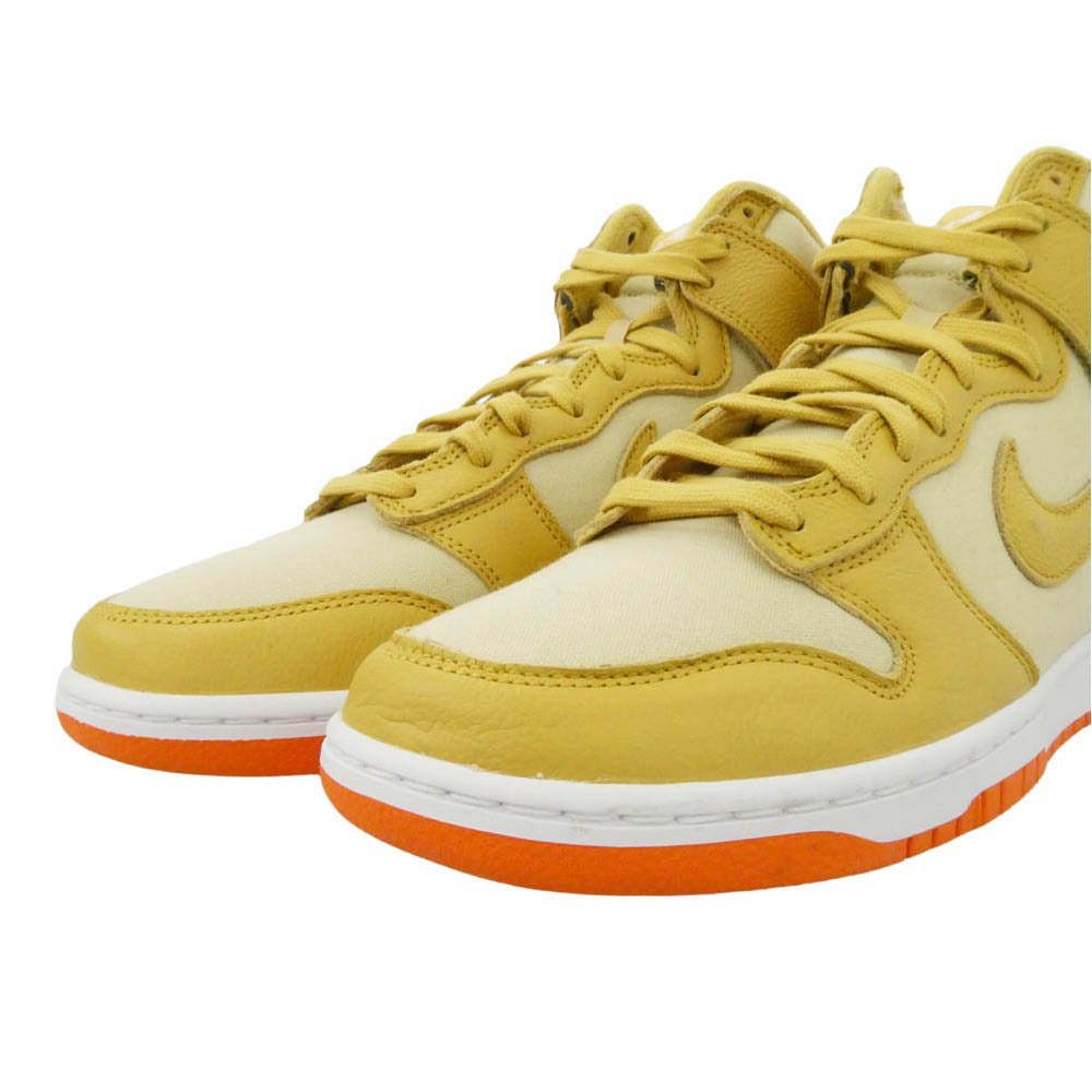 NIKE ナイキ DV7215-700 Dunk High Retro PRM Gold Canvas ダンク ハイ レトロ プレミアム ゴールドキャンバス スニーカー ゴールド系 29cm【美品】【中古】