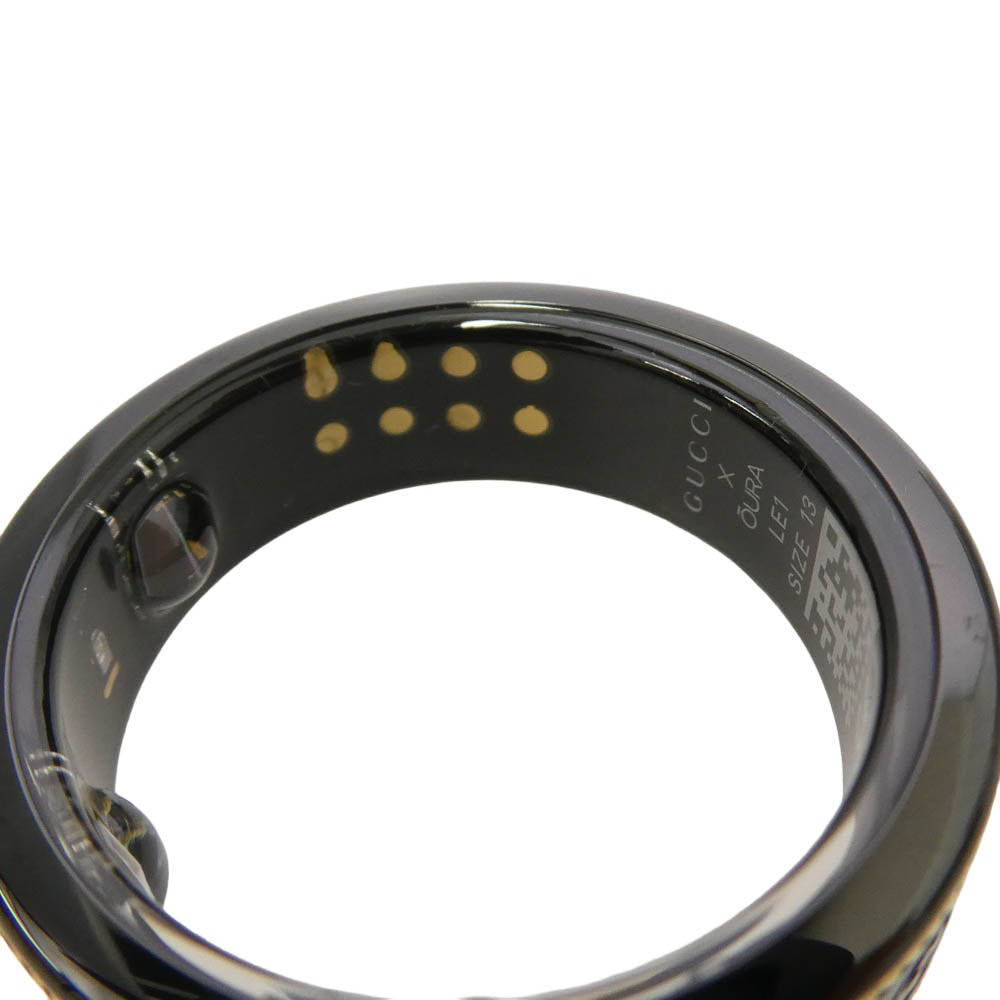 GUCCI グッチ x OURA インターロッキング スマートリング ブラック系 約24号【極上美品】【中古】