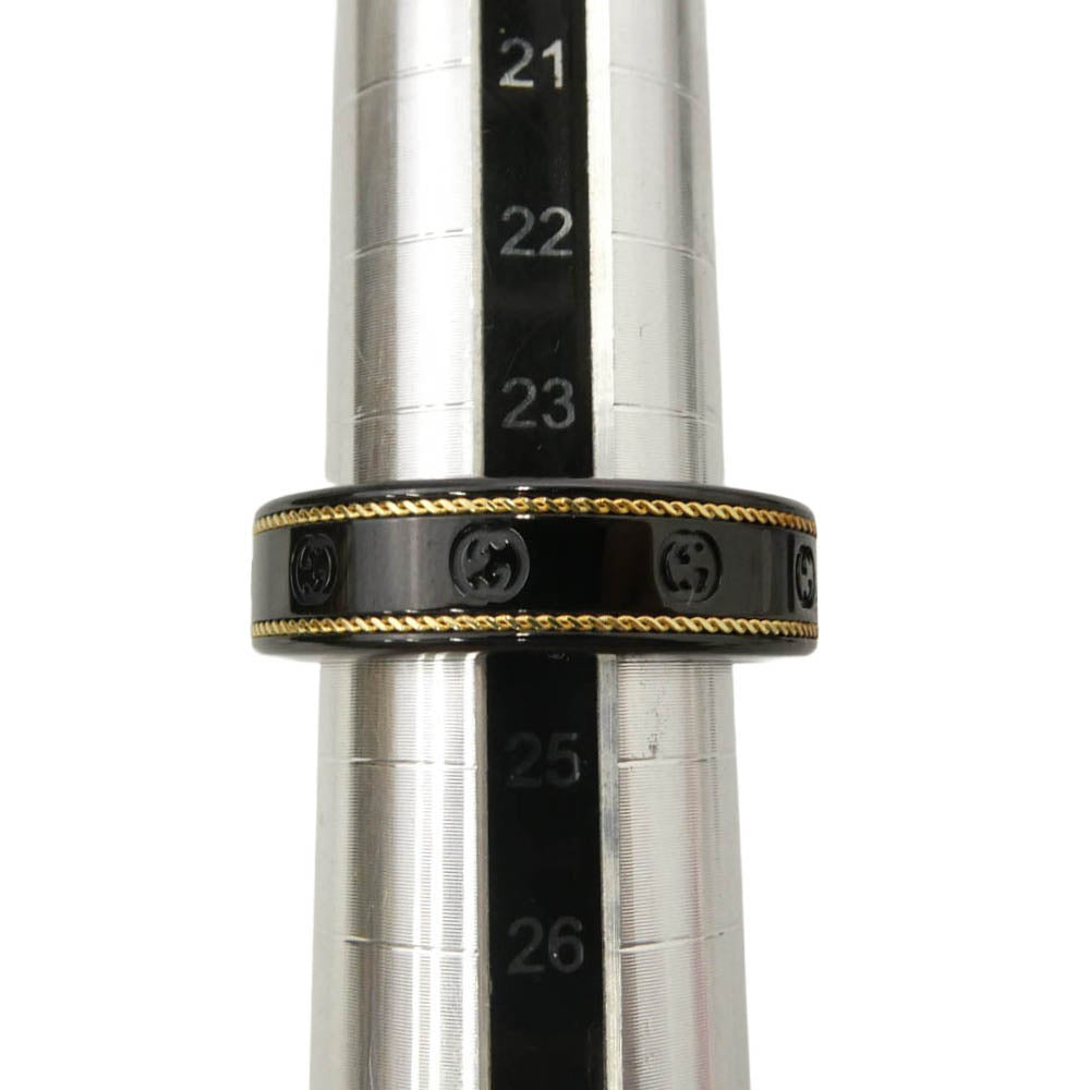 GUCCI グッチ x OURA インターロッキング スマートリング ブラック系 約24号【極上美品】【中古】