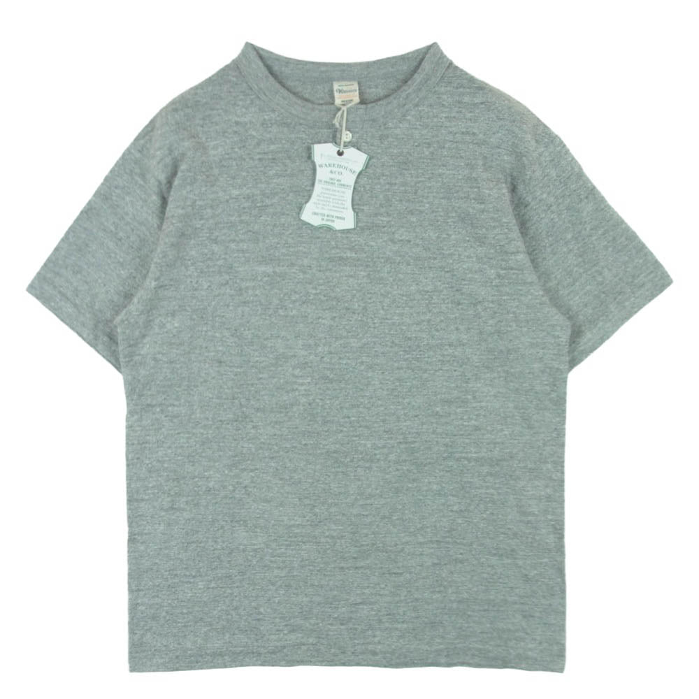 WAREHOUSE ウエアハウス 4082 1button Henley 1ボタン ヘンリーネック 半袖 Tシャツ グレー系 HEATHER GRAY M【極上美品】【中古】