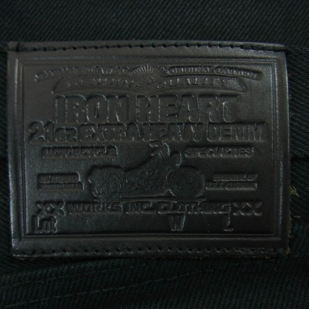 IRON HEART アイアンハート 黒鎧 21オンス ヘビーウエイト ブラック デニム パンツ ジーンズ ブラック系 W31【中古】